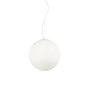 Lampa wisząca MAPA SP1 D40 BIANCO ze szklaną, białą kulą Ideal Lux