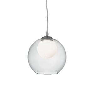Lampa wisząca NEMO SP1 D20 ze szklaną, transparentną kulą Ideal Lux
