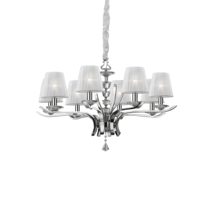 Lampa wisząca PEGASO SP8 BIANCO biała 059242 Ideallux