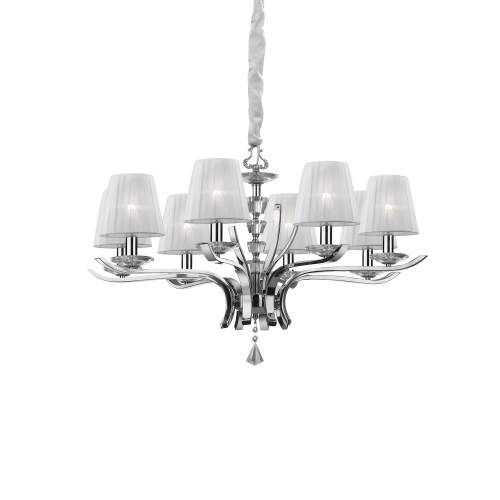 Lampa wisząca PEGASO SP8 BIANCO biała 059242 Ideallux