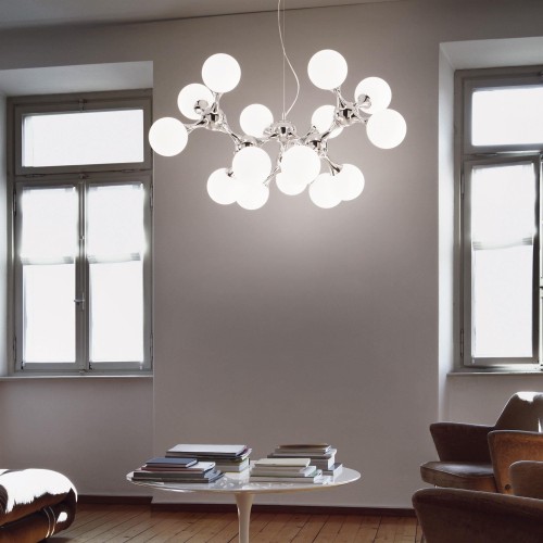 Lampa wisząca NODI SP15 BIANCO biały/chrom 082073 Ideallux