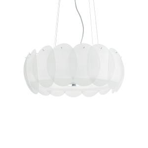 Lampa wisząca OVALINO SP8 biała 090481 Ideallux
