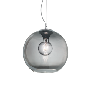 Lampa wisząca NEMO SP1 D40 FUME' z kulistym kloszem z przydymionego szkła Ideal Lux
