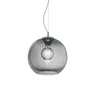 Lampa wisząca NEMO SP1 D30 FUME' z przydymionego szkła z kulistym kloszem