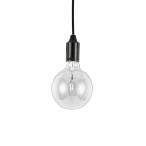 Lampa wisząca EDISON SP1 NERO czarna pojedyncza na żarówkę E27 bez klosza