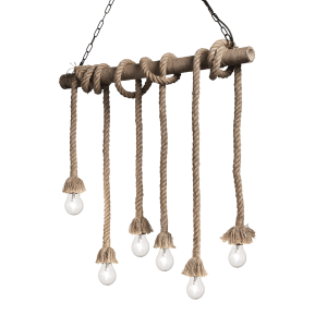 Lampa wisząca CANAPA SP6 beżowa z grubego sznura 