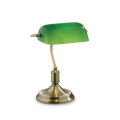 Lampka biurkowa LAWYER TL1 zielona/antyczny mosiądz 045030 Ideallux