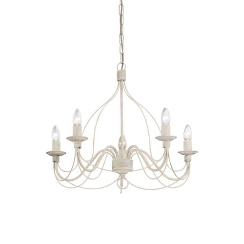 Lampa wisząca CORTE SP5 BIANCO ANTICO antyczna biel 005881 Ideallux