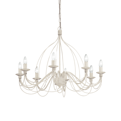 Lampa wisząca CORTE SP8 BIANCO ANTICO antyczna biel 005898 Ideallux