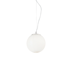 Lampa wisząca MAPA SP1 D20 BIANCO z pojedynczym kloszem z białego szkła
