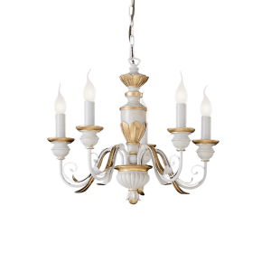 Lampa wisząca FIRENZE SP5 BIANCO ANTICO antycza biel 012865 Ideallux