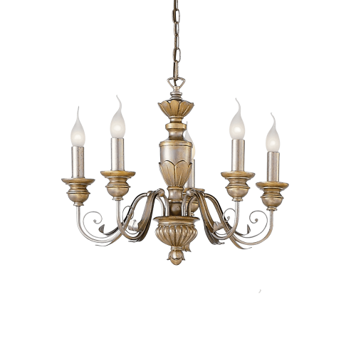 Lampa wisząca FIRENZE SP5 ORO ANTICO antyczy złoto 020822 Ideallux