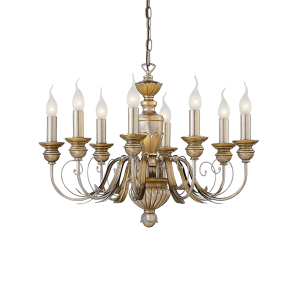 Lampa wisząca FIRENZE SP8 ORO ANTICO antycze złoto 020839 Ideallux