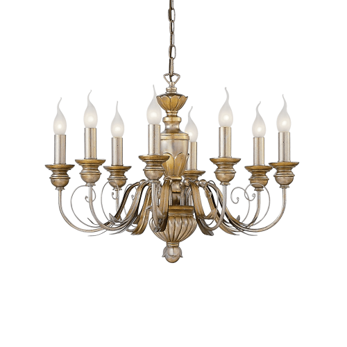 Lampa wisząca FIRENZE SP8 ORO ANTICO antycze złoto 020839 Ideallux