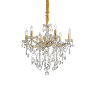 Lampa wisząca FLORIAN SP6 ORO złota 035635 Ideallux