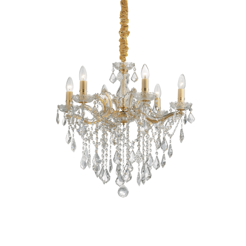 Lampa wisząca FLORIAN SP6 ORO złota 035635 Ideallux