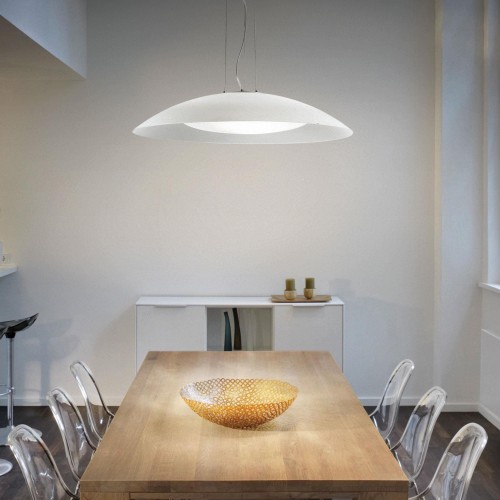 Lampa wisząca LENA SP3 D64 BIANCO biała 035727 Ideallux