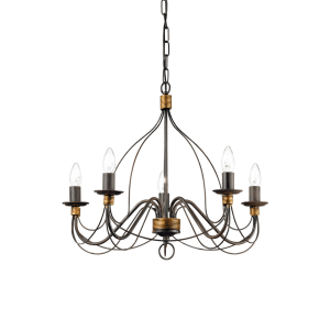 Lampa wisząca CORTE SP5 RUGGINE rdzawa/brązowa 057187 Ideallux