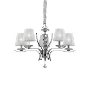 Lampa wisząca PEGASO SP5 BIANCO biała 066448 Ideallux