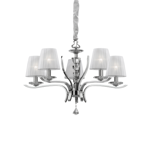 Lampa wisząca PEGASO SP5 BIANCO biała 066448 Ideallux
