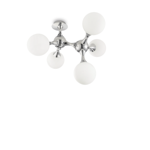 Lampa sufitowa NODI PL5 BIANCO biała/chrom Ideallux