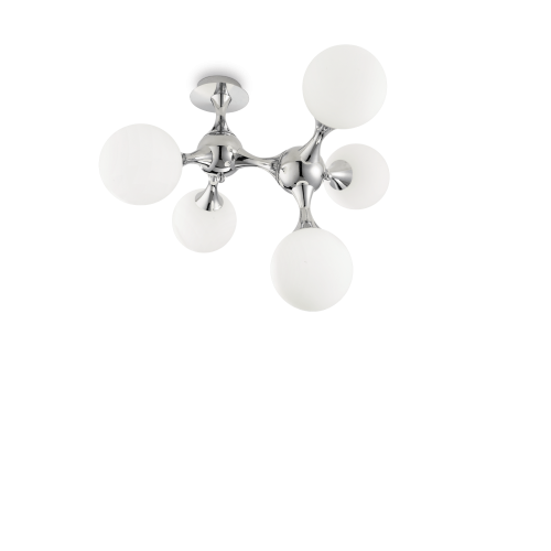 Lampa sufitowa NODI PL5 BIANCO biała/chrom Ideallux