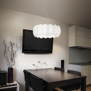 Lampa wisząca OVALINO SP5 biała 074139 Ideallux