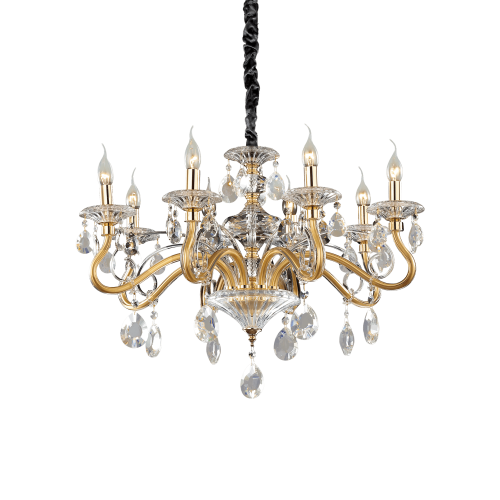 Lampa wisząca NEGRESCO SP8 ORO złota 087764 Ideallux