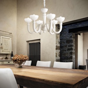 Lampa wisząca BON BON SP6 BIANCO biała 093994 Ideallux