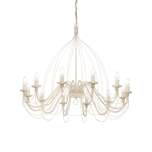 Lampa wisząca CORTE SP12 BIANCO ANTICO antyczna biel 097664 Ideallux