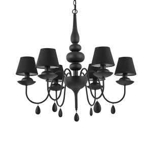 Lampa wisząca BLANCHE SP6 NERO czarna 111872 Ideallux