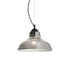 Lampa wisząca BISTRO' SP1 PLATE FUME' przydymione szkło 112343 Ideallux