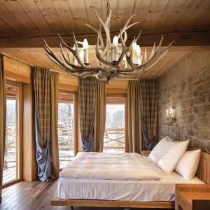 Lampa wisząca CHALET SP8 115504 kolor drewna Ideallux