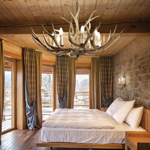 Lampa wisząca CHALET SP8 115504 kolor drewna Ideallux