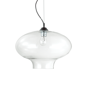 Lampa wisząca BISTRO' SP1 ROUND transparentna ze szklanym, nowoczesnym kloszem Ideallux