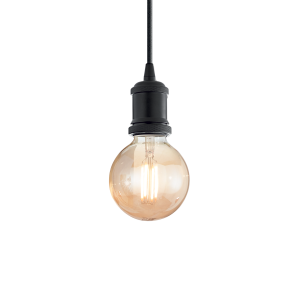 Lampa wisząca FRIDA SP1 NERO pojedyncza bez klosza na E27 oprawka na przewodzie Ideallux