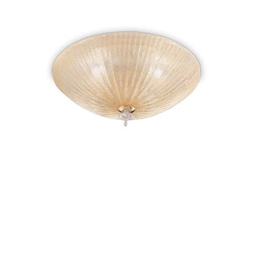 Lampa sufitowa SHELL PL3 bursztynowa 140179 Ideallux