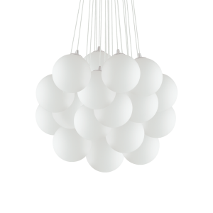 Lampa wisząca MAPA PLUS SP22 duża z 22 białymi, szklanymi kulami Ideallux