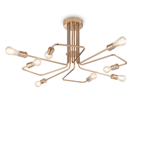 Lampa sufitowa TRIUMPH PL8 antyczny mosiądz 160313 Ideallux