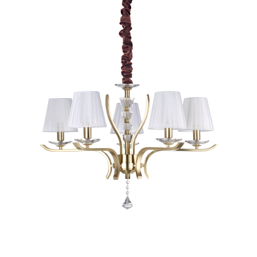 Lampa wisząca PEGASO SP5 OTTONE SATINATO satynowy mosiądz 197722 Ideallux