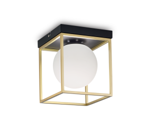 Lampa sufitowa LINGOTTO PL1 antyczny mosiądz/biały 198132 Ideallux