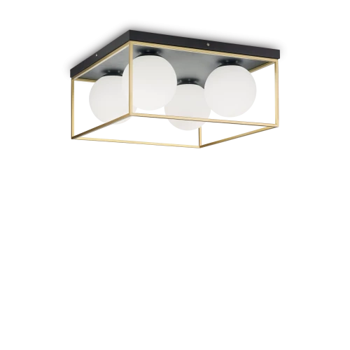 Lampa sufitowa LINGOTTO PL4 antyczny mosiądz/biały 198156 Ideallux