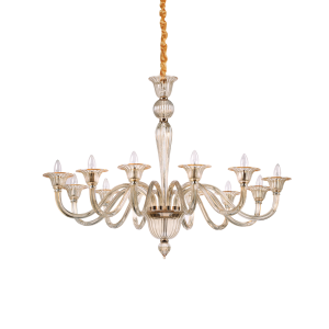 Lampa wisząca BRIGITTA SP12 AMBRA bursztynowa 199405 Ideallux