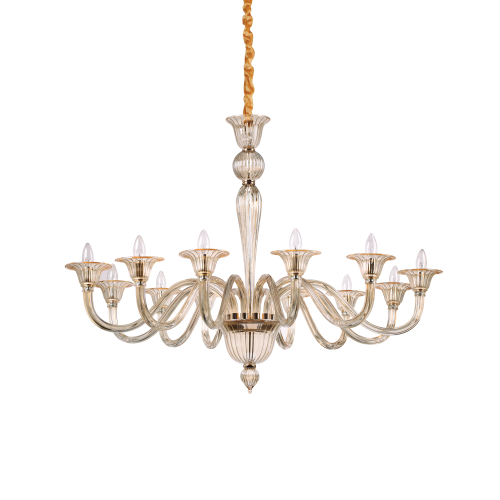 Lampa wisząca BRIGITTA SP12 AMBRA bursztynowa 199405 Ideallux