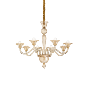 Lampa wisząca BRIGITTA SP8 AMBRA bursztynowa 199412 Ideallux