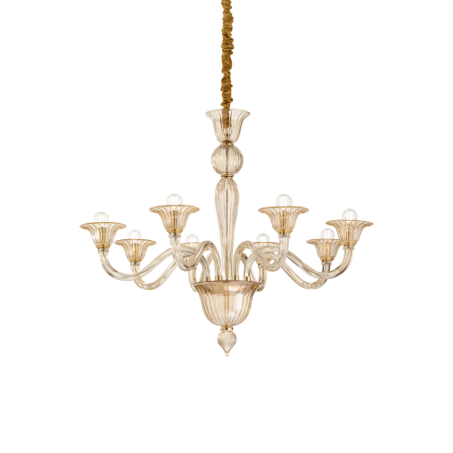 Lampa wisząca BRIGITTA SP8 AMBRA bursztynowa 199412 Ideallux