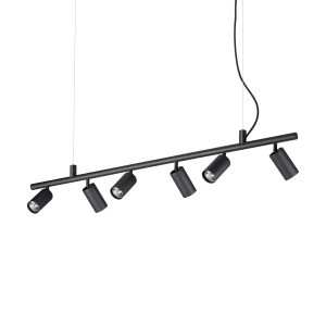 Lampa wisząca DYNAMITE SP6 NERO czarna 231396 Ideallux