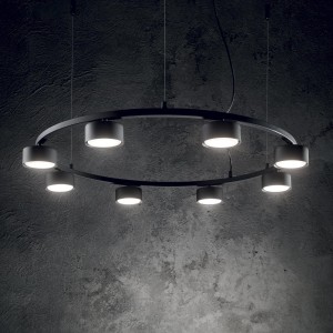 Lampa wisząca MINOR ROUND SP8 czarna 235547 Ideallux