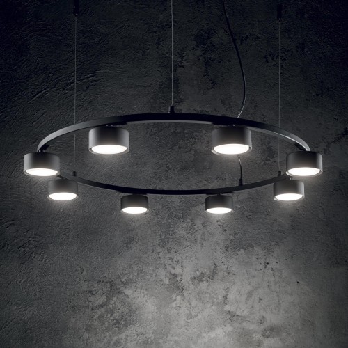 Lampa wisząca MINOR ROUND SP8 czarna 235547 Ideallux