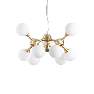 Lampa wisząca NODI SP9 OTTONE SATINATO mosiądz 241036 Ideallux